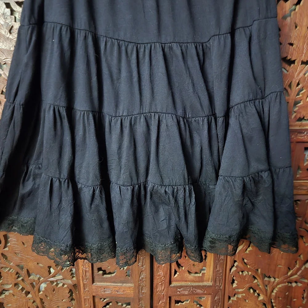 Vintage Black Tiered Skirt - Picture 6 of 8